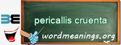 WordMeaning blackboard for pericallis cruenta
